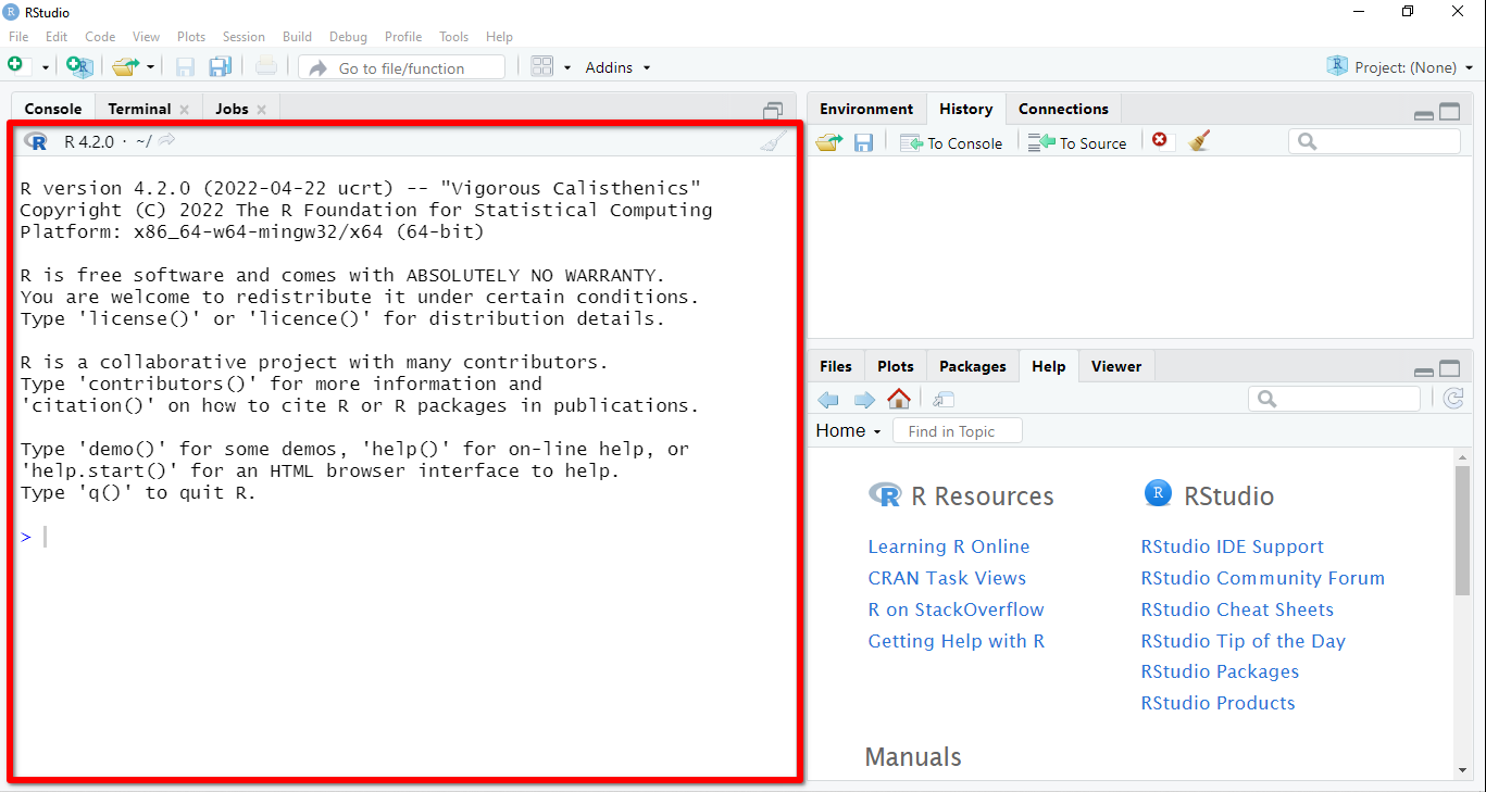 Consola de RStudio